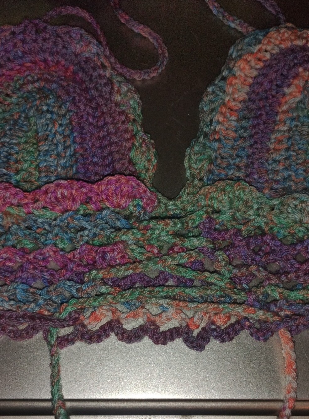 Handmade Multicolor Crochet Halter Top - Picture 10 of 10